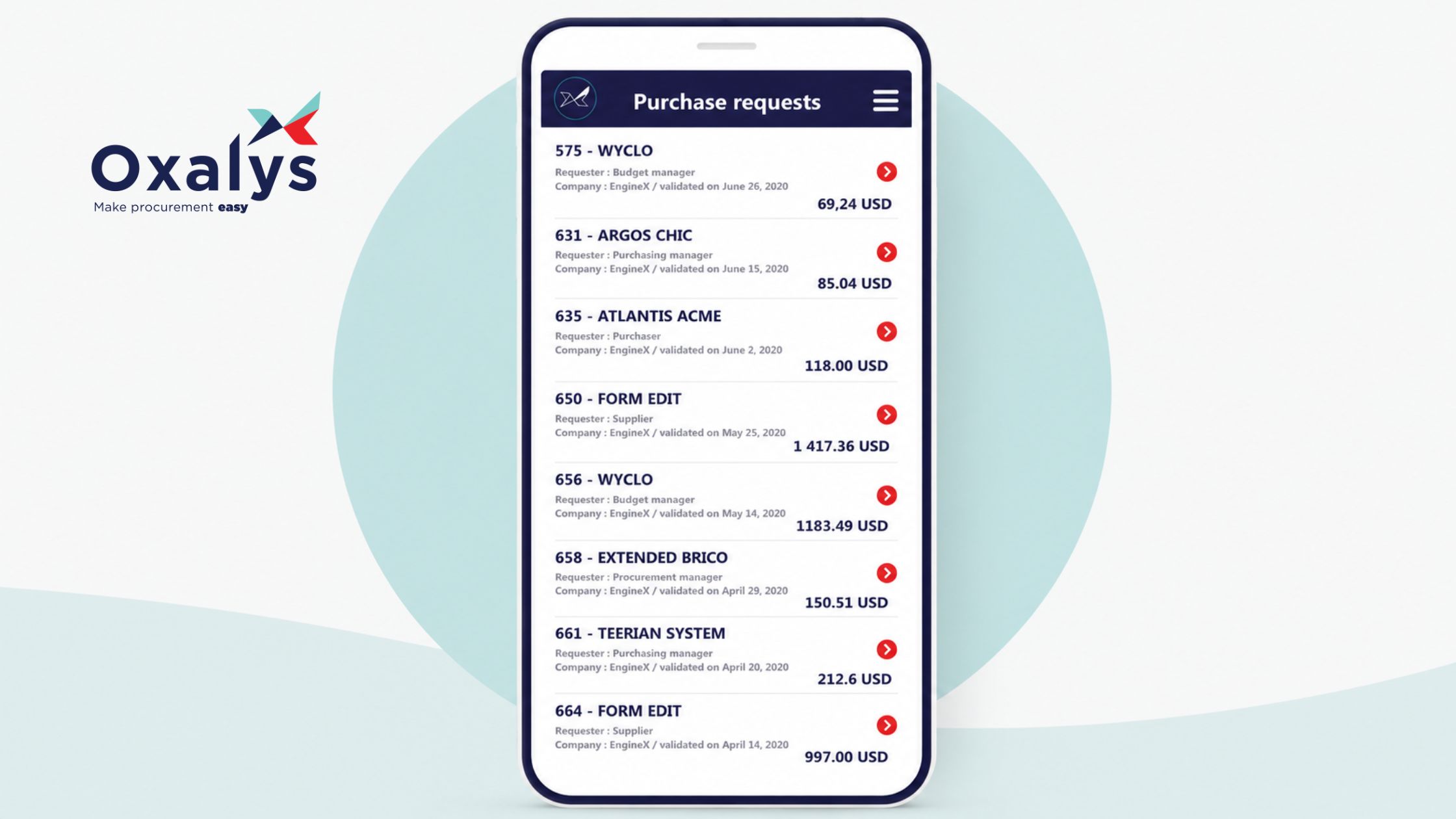 app gestione ordini oxalys