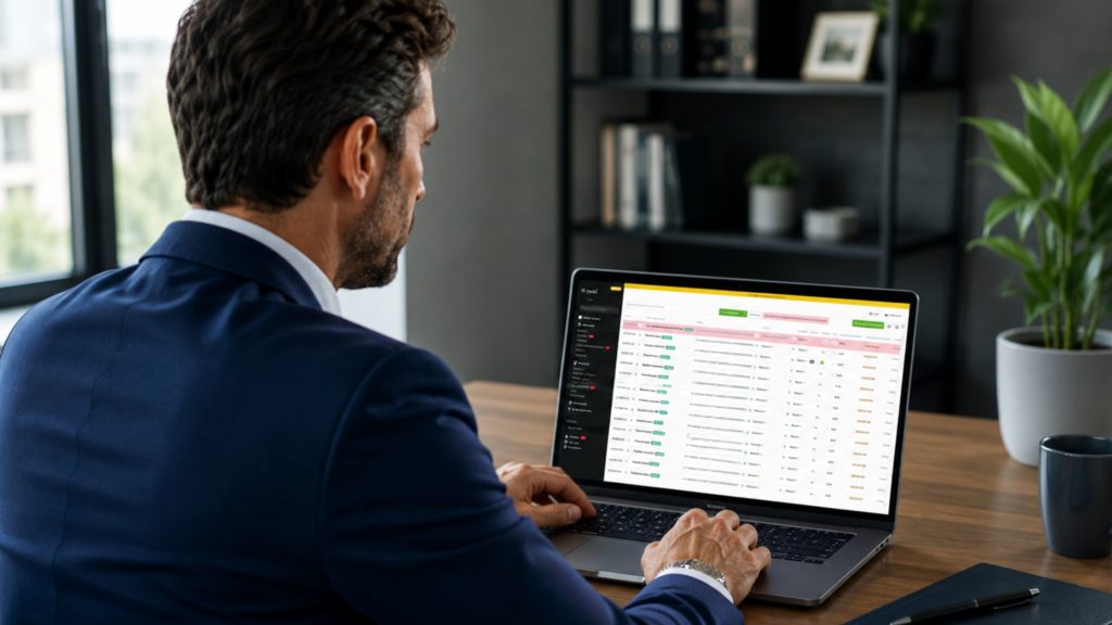 imprenditore che sta usando software oxalys per category management
