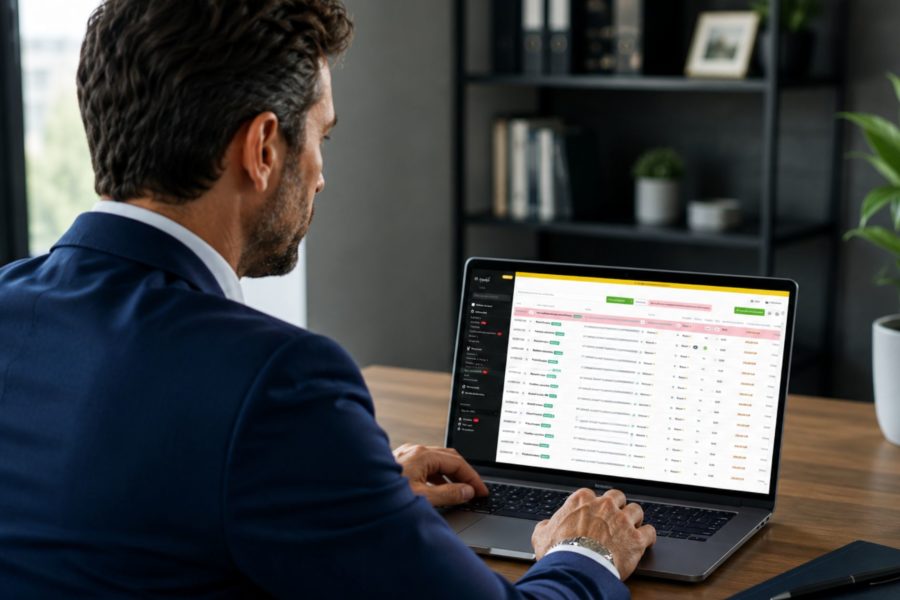 imprenditore che sta usando software oxalys per category management