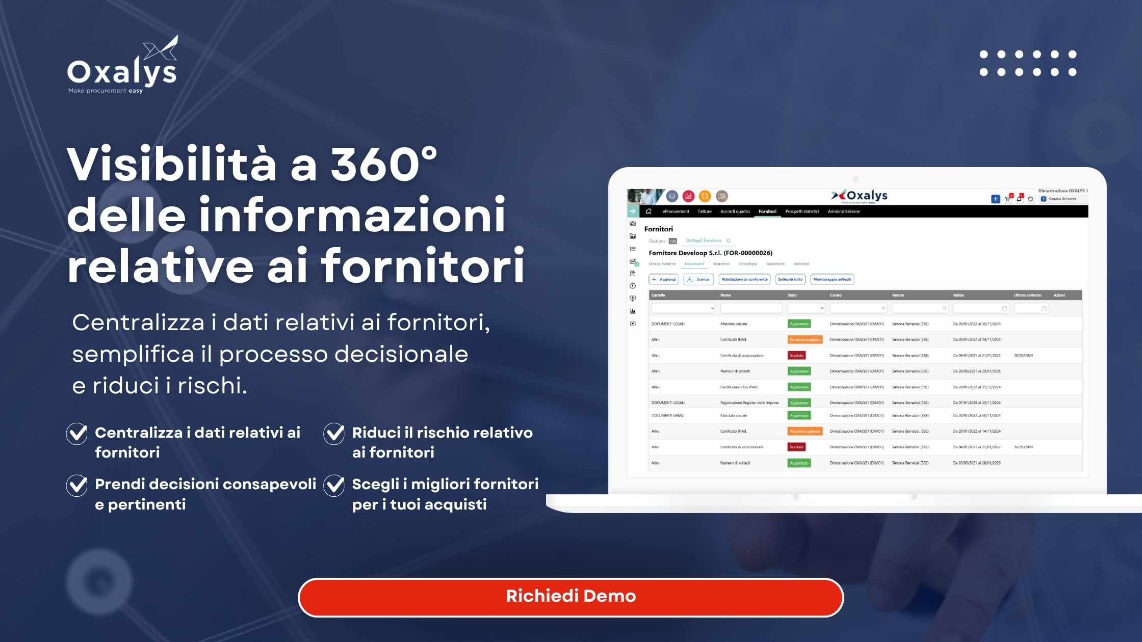 software check list valutazione fornitori