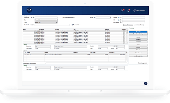 The Oxalys procurement and inventory management software helps you to integrate the monitoring of your stocks into the core of the procurement process.