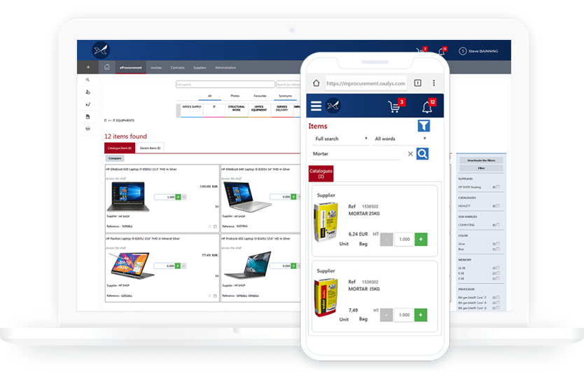 The Oxalys Procurement solution digitalises your Procure to pay process from the purchase request to the payment of invoices