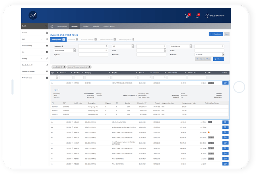 The Oxalys supplier invoice management software enables the digitalisation of supplier invoice processing